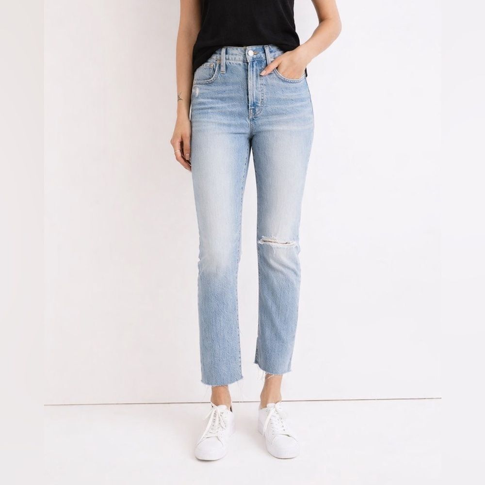 Madewell Light Blue High-Rise Straight Jeans